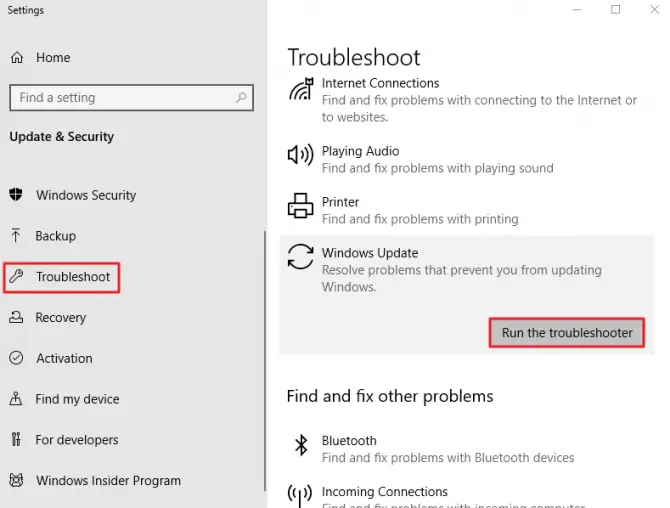 How to run the Windows Update Troubleshoot Program.