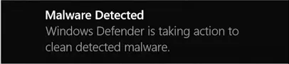 Windows Defender Malware Detected