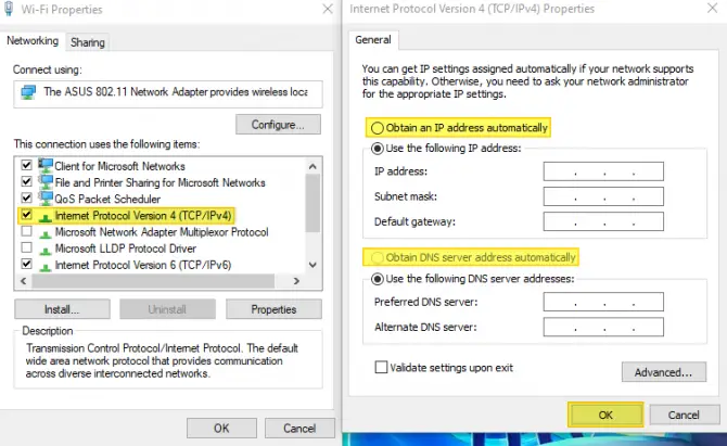 How to Obtain IP Addresses Automatically