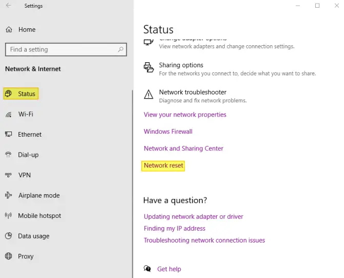 How to reset your entire network as a last effort to fix the WiFi connected but no internet problem.