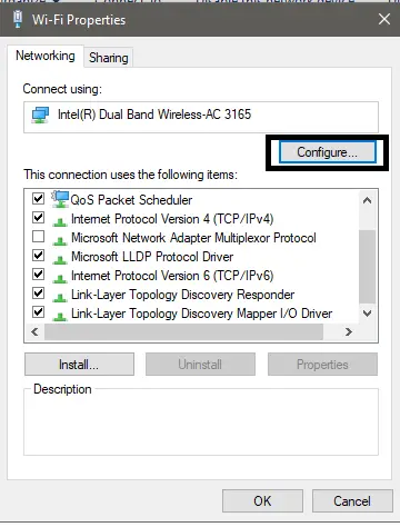 configure WiFi properties