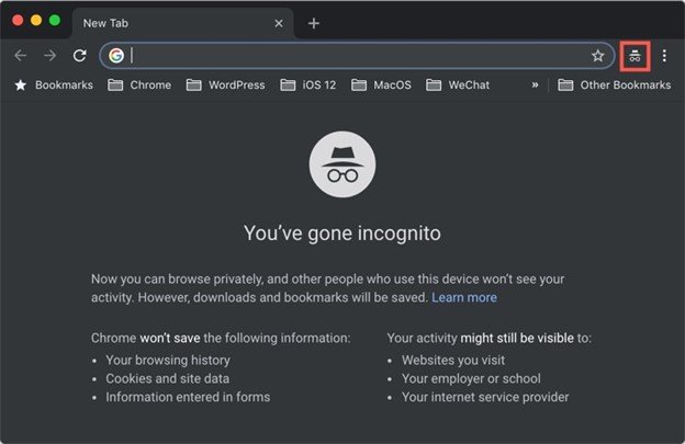 Chrome incognito mode