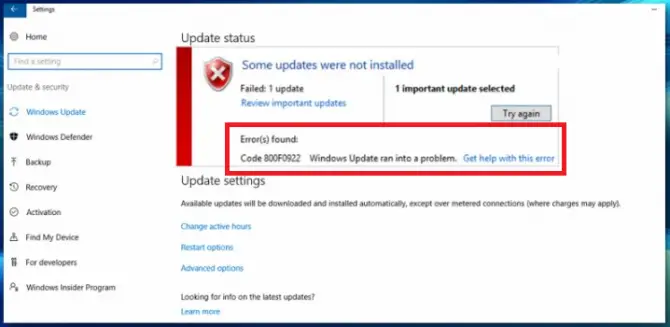 0x800f0922 windows 10 update 0x800f0922 windows 10 update