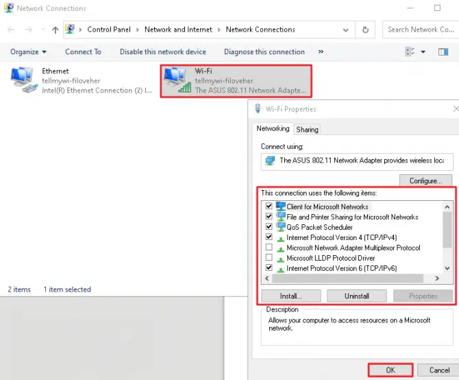 Disable any non-Microsoft, third-party applications using Wi-Fi sharing.