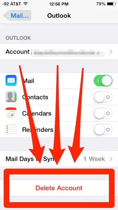 How to delete an email account on an iPhone