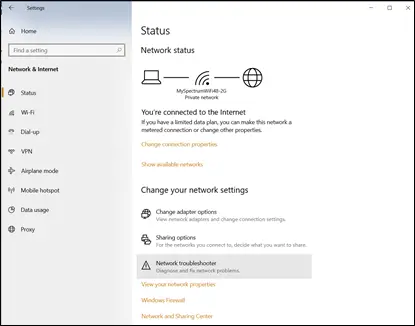 Windows Network troubleshooter