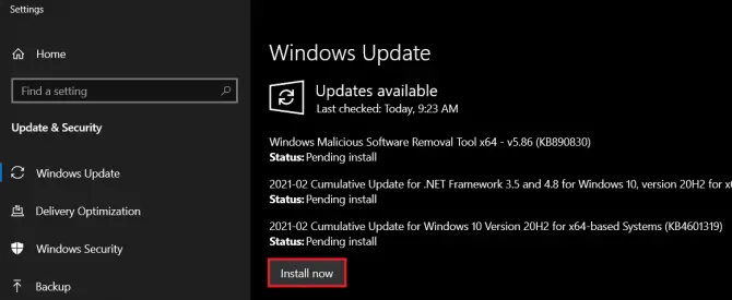 Install Windows Updates.