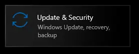 What the Update & Security Option Looks like on Windows 10 Settings
