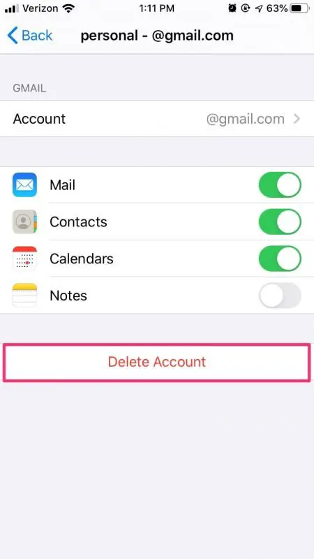 How to delete an email account on iPhone.