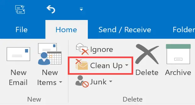 Clean up Outlook emails
