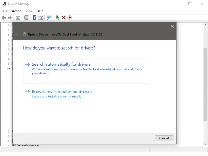 Update network adapter drivers