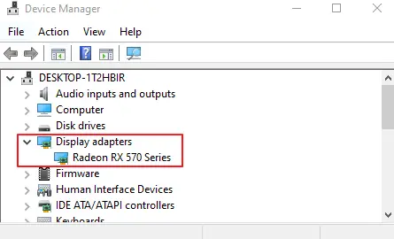 Under display adapters in Device Manager shows what graphics card (GPU) you have installed.