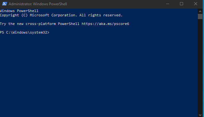 Windows PowerShell window