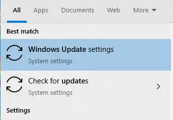 Windows Update settings