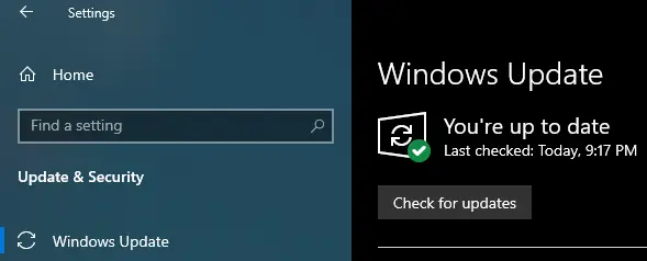 Check for Windows updates