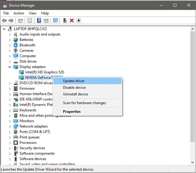 Device Manager Driver Update