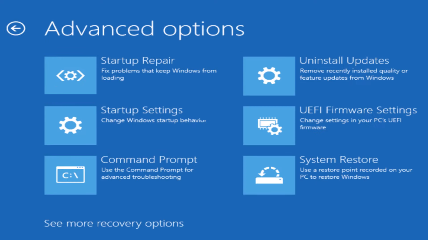 Troubleshoot Advanced options