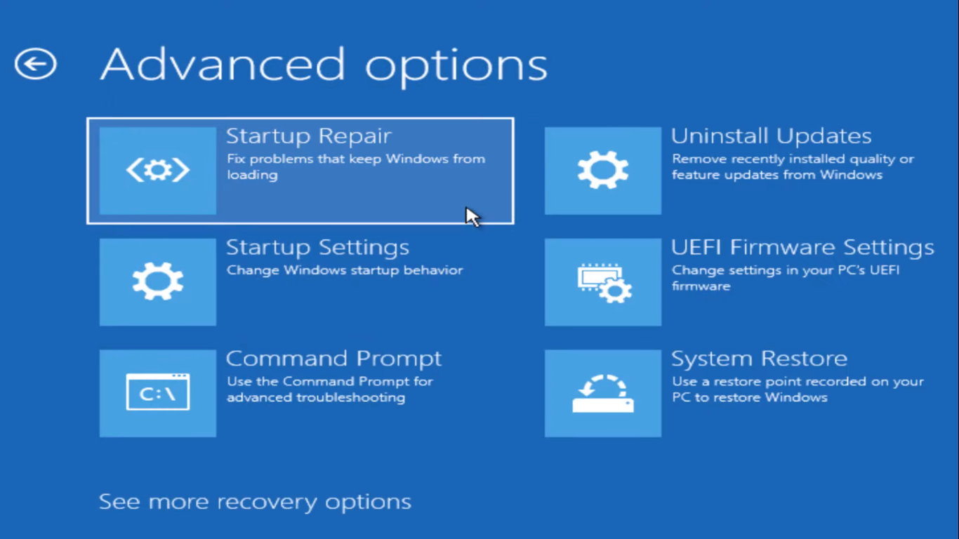 Troubleshoot Advanced options