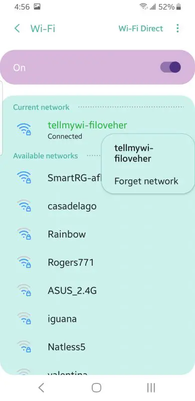 Forget Wifi network