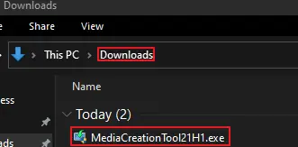 Find the Media Creation Tool in your Downloads