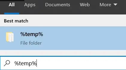 %temp% search