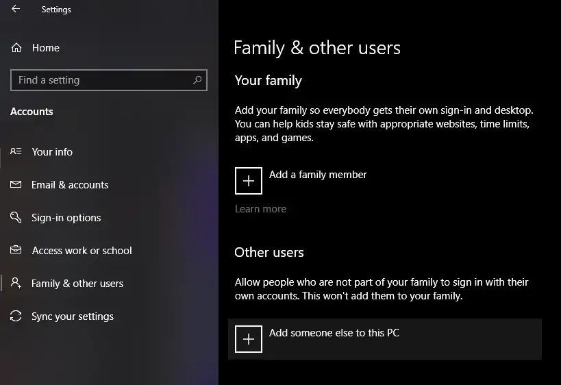 family & other users