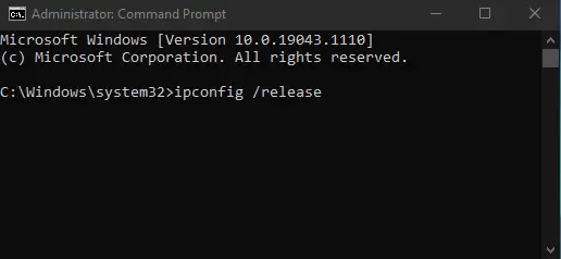 Ipconfig Release Example