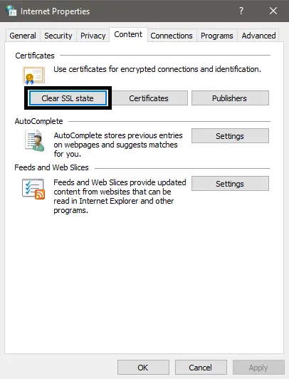 clear ssl state