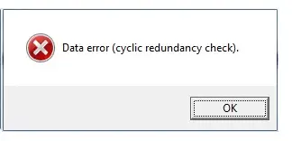 Data error Cyclic Redundancy Check (CRC) message