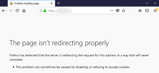 err_too_many_redirects page in Firefox