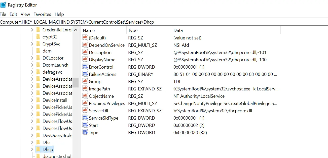 registry editor