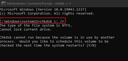 CHKDSK Command Line