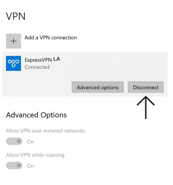 Disconnect VPN