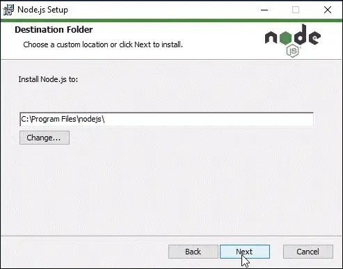 Node Installer - Choose File Path to Save