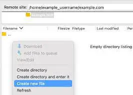 Remote Site - Create new file