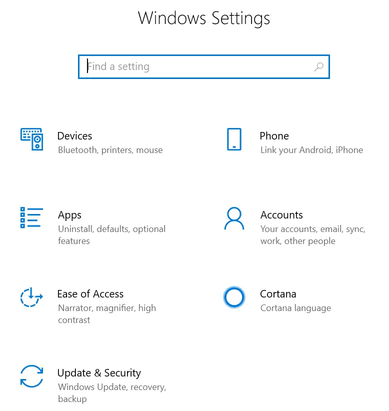 Windows Settings