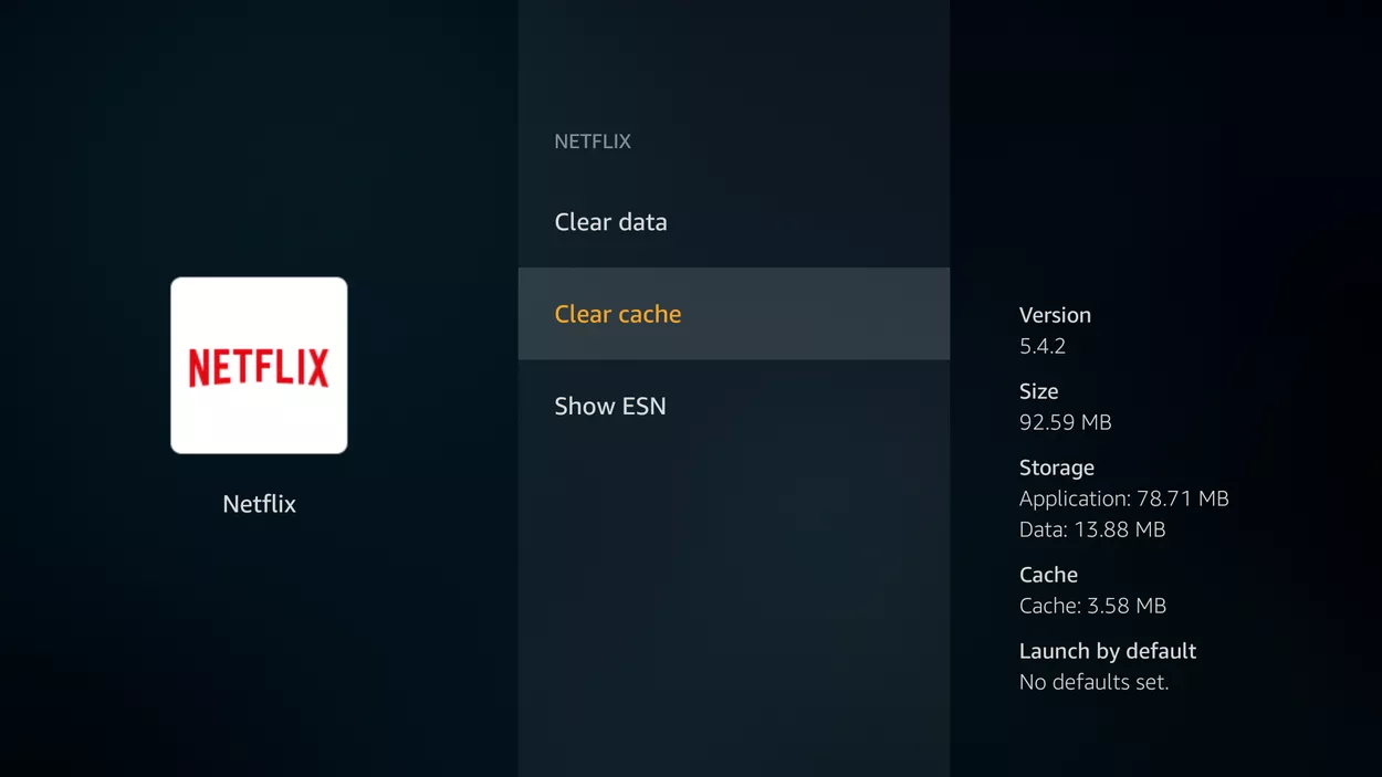 Clear Netflix cache on Amazon Fire TV to resolve UI-800-3