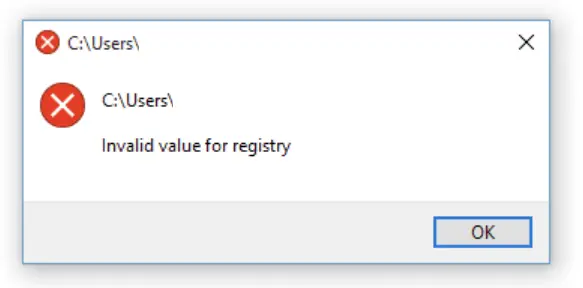 Invalid value for registry error message when opening JPG/JPEG/PNG images