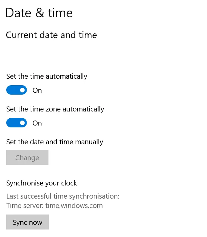 Automatic date and time sync on Windows to fix network connectivity issues