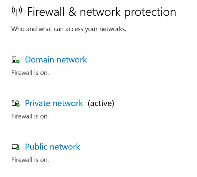 Select the active network