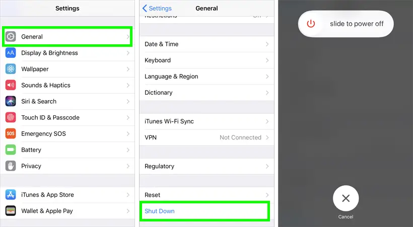 Do a restart to fix your iPhone not connecting to WiFi problem