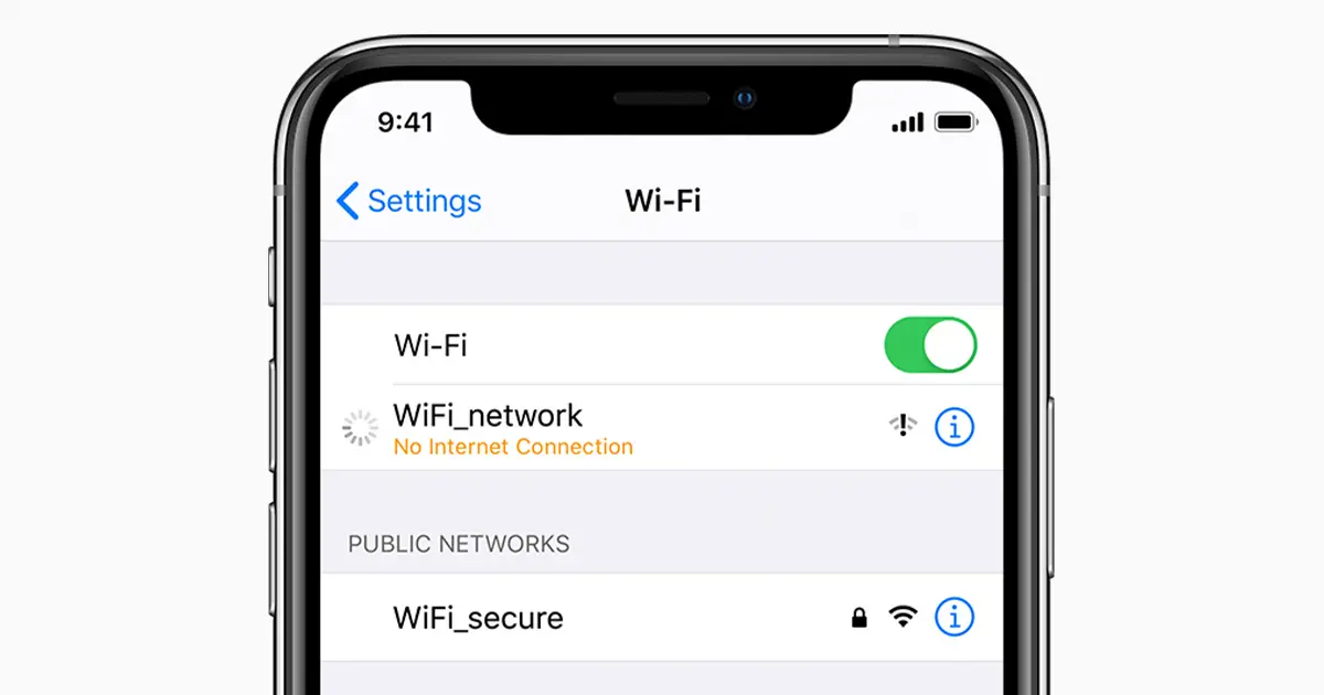 Turn WiFi off and on again if you get no internet connection