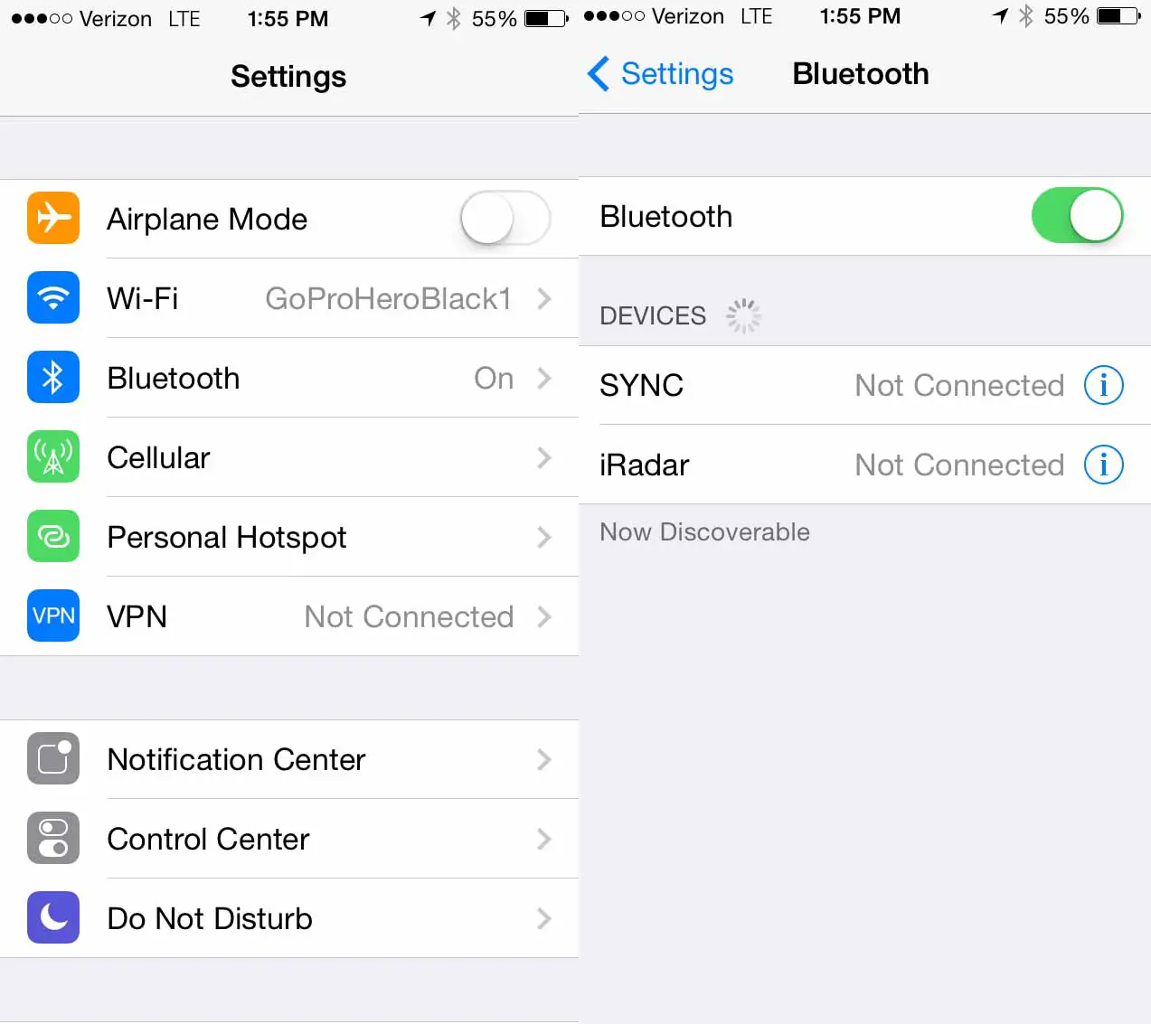 Toggle Off Bluetooth to avoid interference with WiFi connection