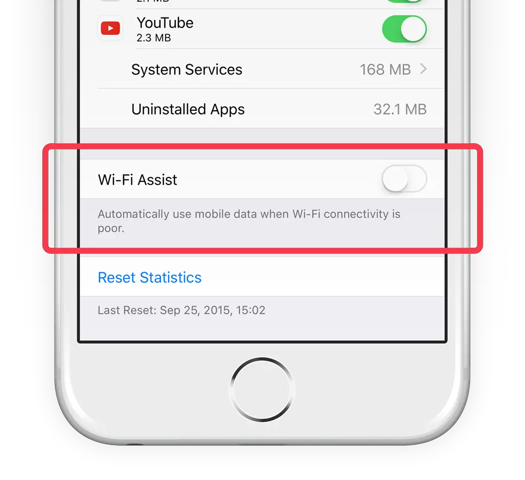 Turn Off WiFi Assist which might be the cause of your network connection issue