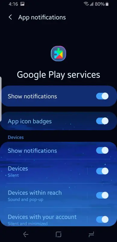 Turn off Google Play Services notifications to get rid of Account Action Required message