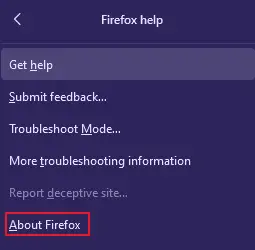 Help - About Firefox