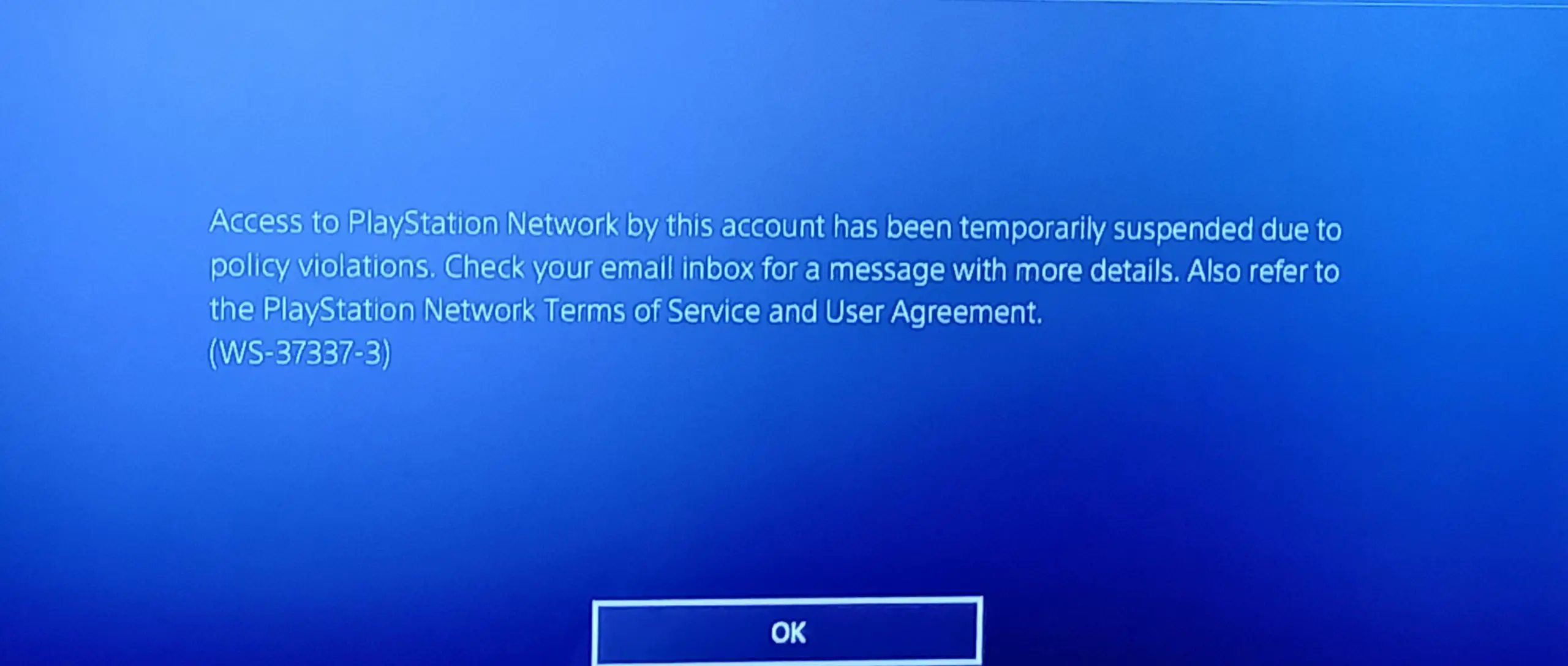 WS-37337-3 Error on PS4