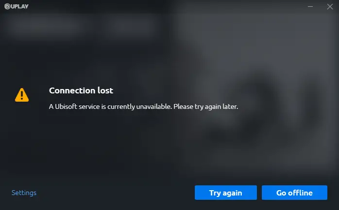 A Ubisoft Service is Currently Unavailable Error