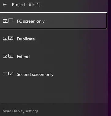 Adjusting the projection settings can be a quick fix when the second monitor is not detected