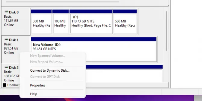 Convert a Basic Disk to Dynamic Disk